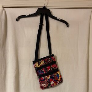 Floral Crossbody Bag with Black Strap